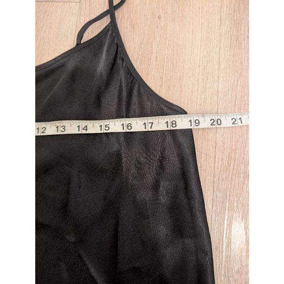 Vintage 90s Y2K Asymmetrical Midi Dress Midnight Garden Whimsigoth Satin Slip L - Picture 8 of 8